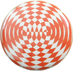 Rot-weiss Karos und Kreise Button